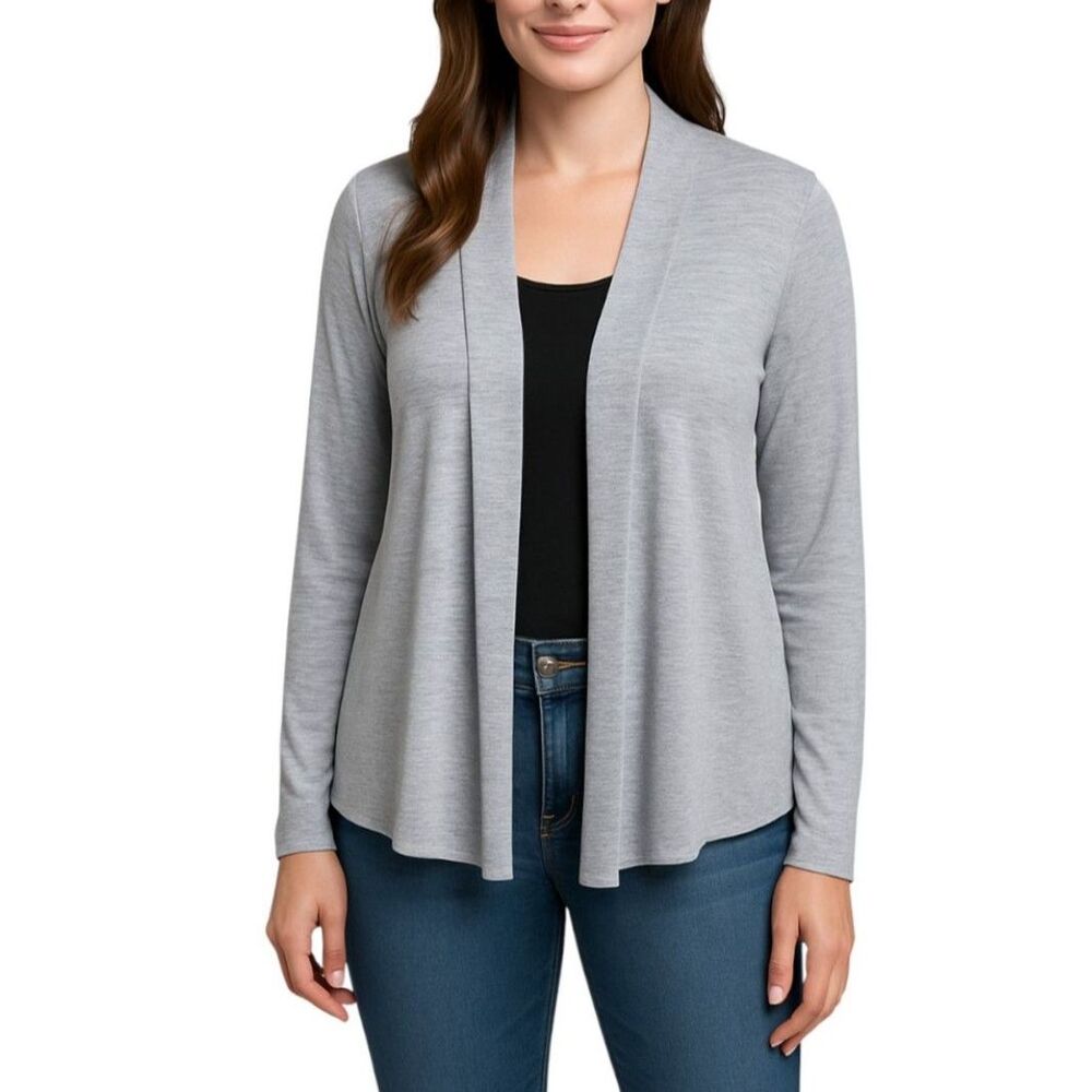 A New Day Heathered Gray Open Cardigan | Size L